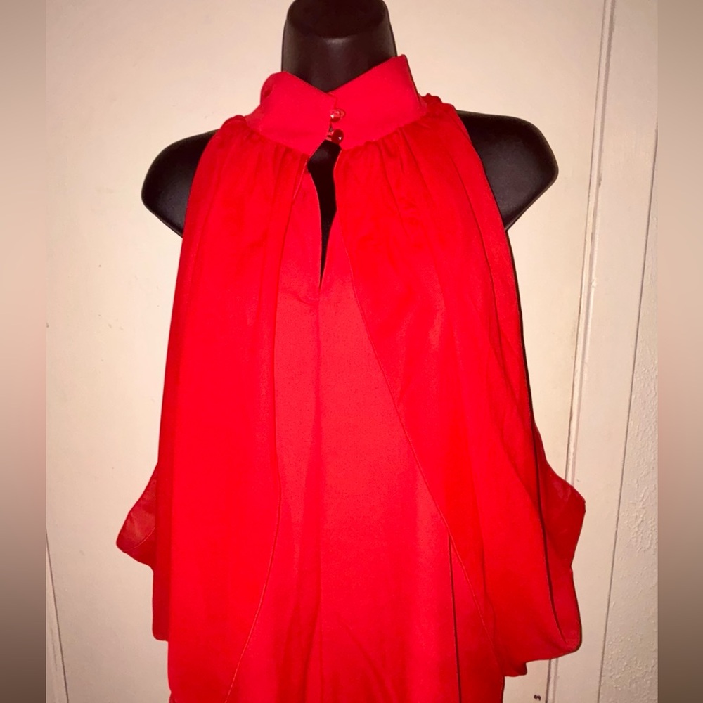 🆕 Ashley Stewart Red Flyaway Sleeve Top | 22/24 | Bold & Elegant